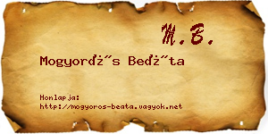 Mogyorós Beáta névjegykártya