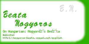 beata mogyoros business card